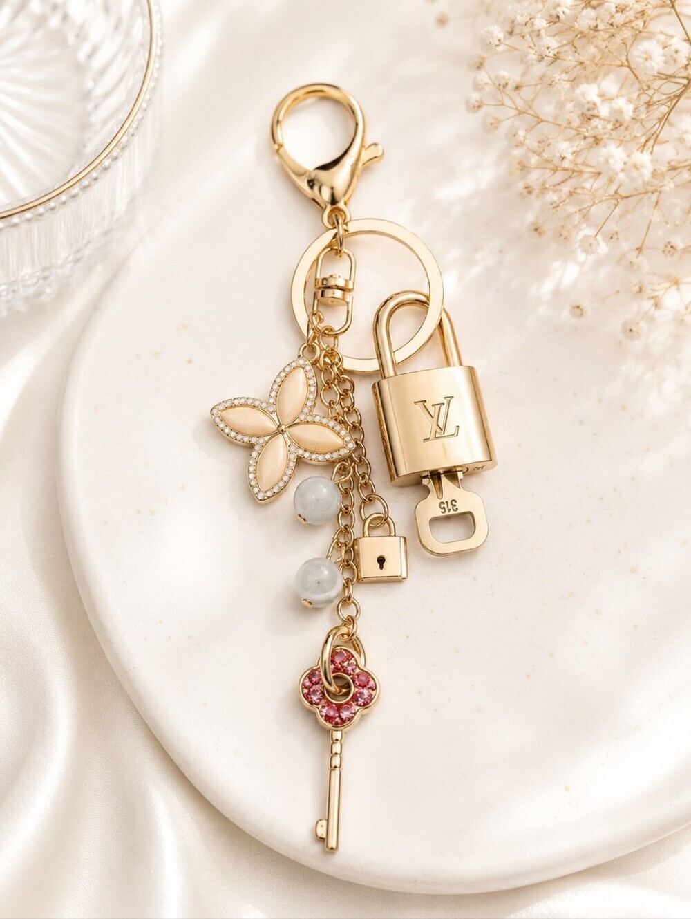 Authentic Louis Vuitton Gold Lock 🔒 Keychain Bag Unbranded Charm LV